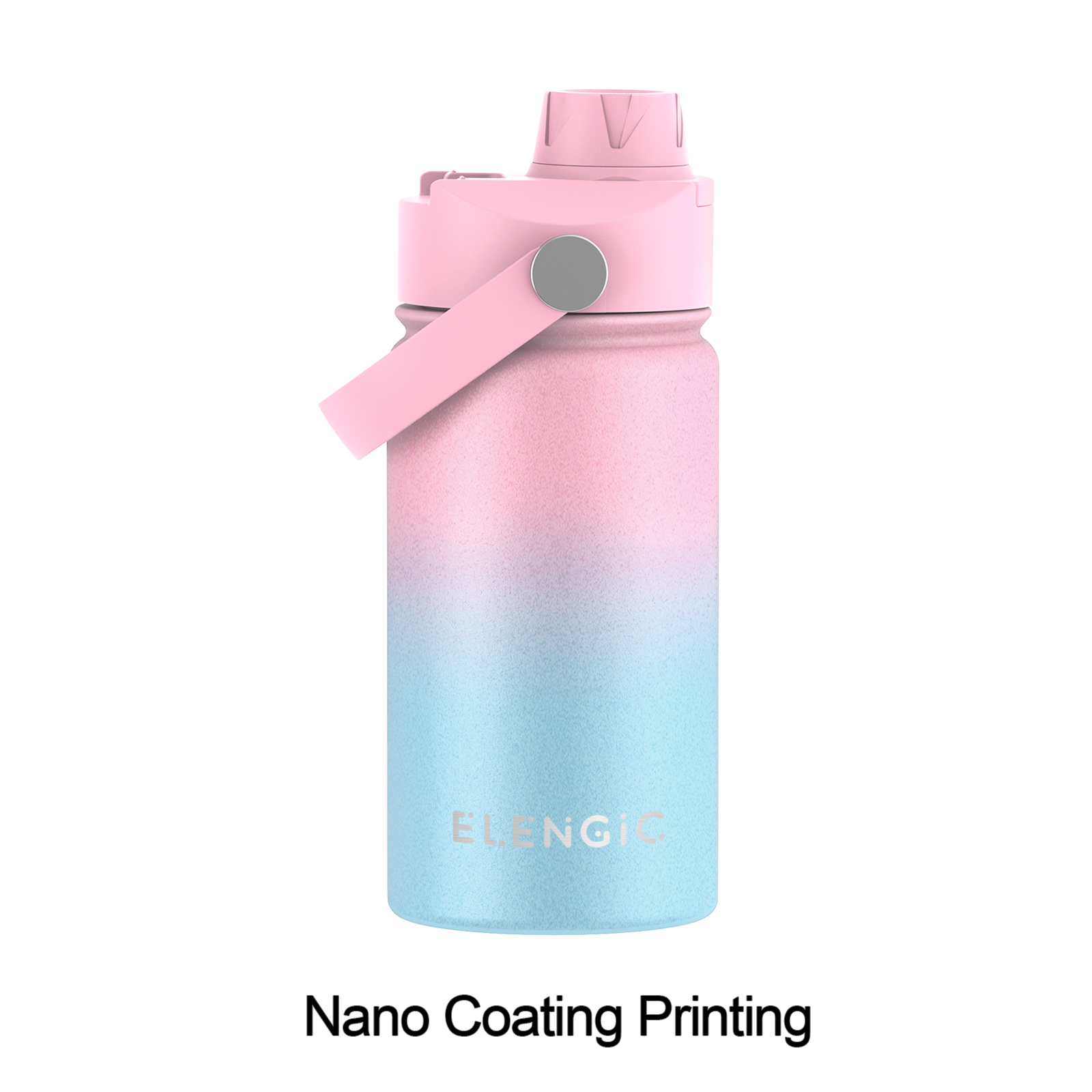 personalized water bottle with nano coating gradient pink and blue